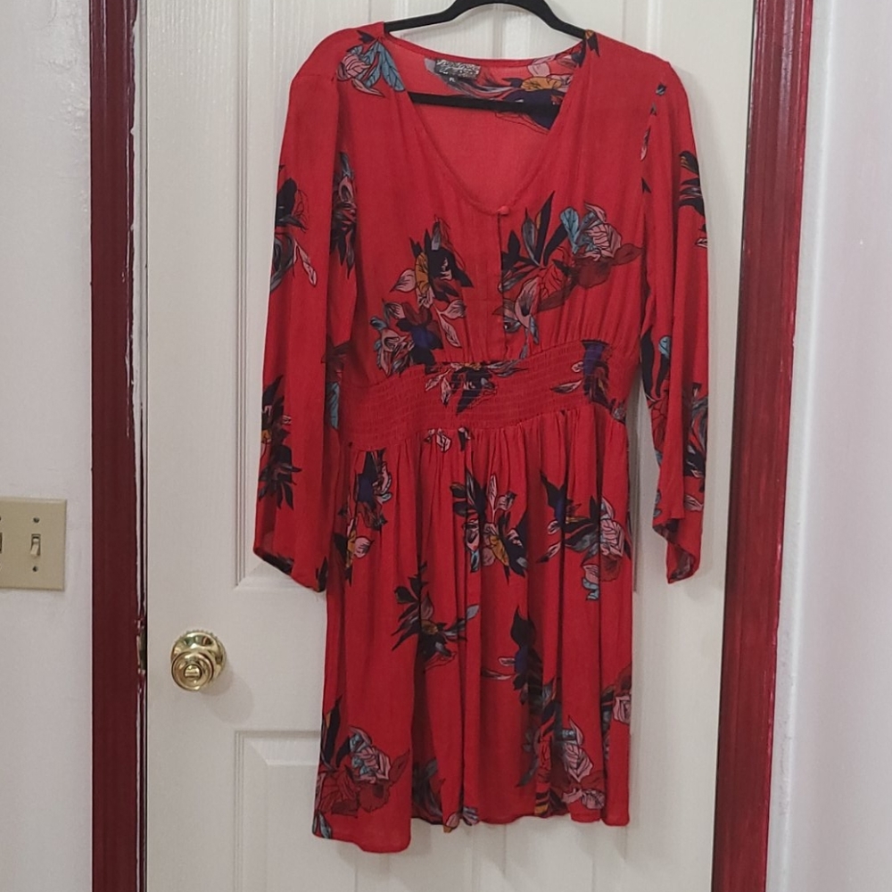 Red printed sundress